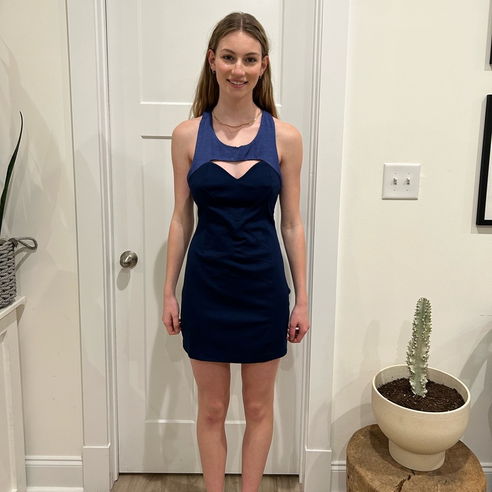 Blue Mini Dress, Cutout